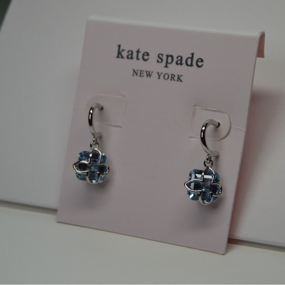 NWT Kate Spade “Something Sparkly Spade Huggies” Earrings - Picture 8 of 12